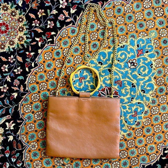 Thacker Le Pouch Leather Purse and Crossbody Bloomingdale s - Gold and Brown - Picture 1 of 5